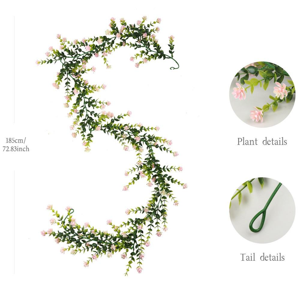 132 Flowers Artificial Eucalyptus Vines Multicolor Multicolor Flower Simulation Plant Garland Leaves Green Photo Props
