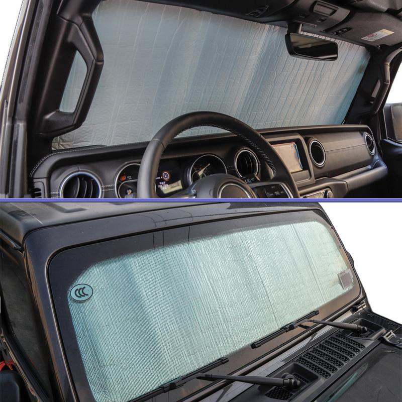 Front Windshield Sun Shade UV Blackout Shades Protect Pad For Jeep Wrangler JL Gladiator JT  2018- Interior Car Accessories