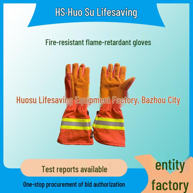 Flame Retardant Firefighting Gloves - Fireproof, Heat Insulated, Orange