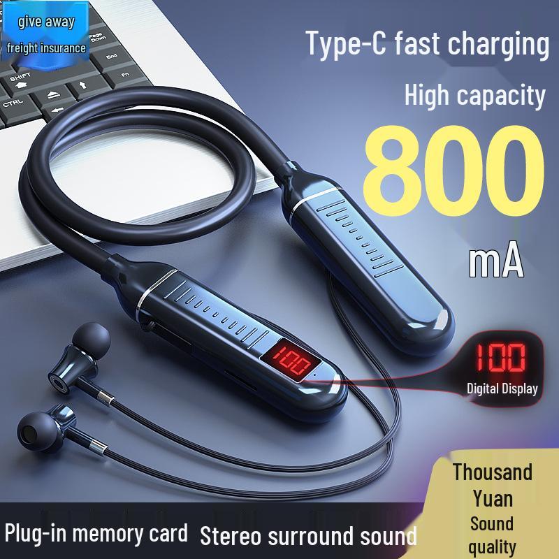 

Neckband Bluetooth Headphones with Long Battery, Card Slot, High-End Sound, for Men & Women Standard Package