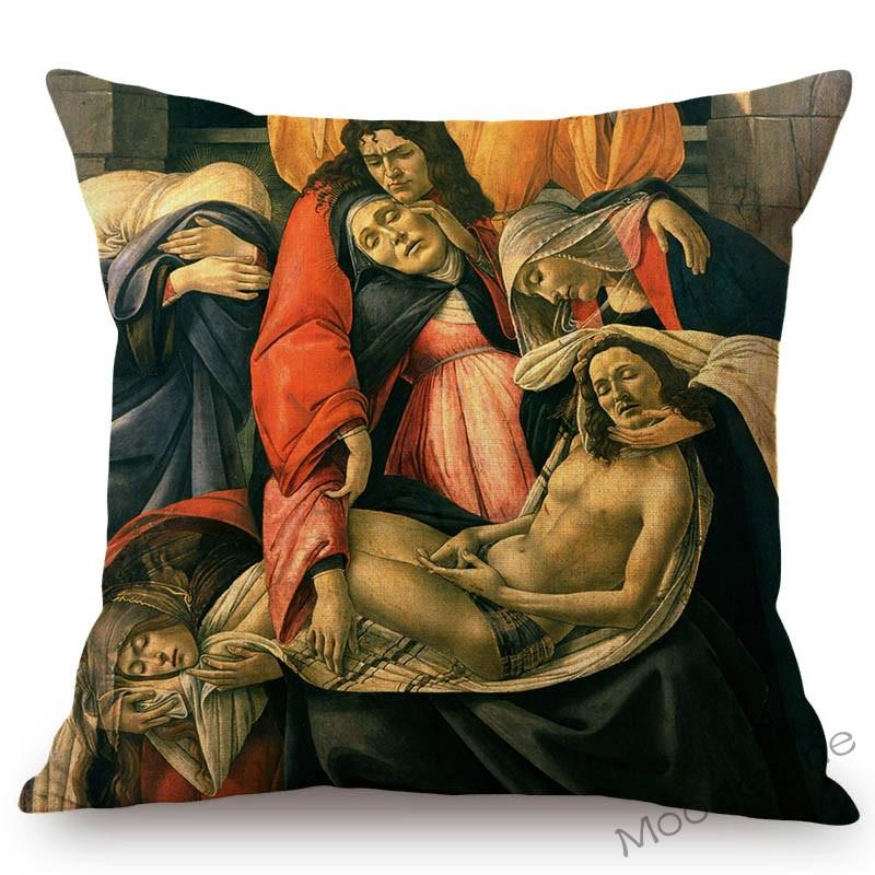 Sandro Botticelli Florence Art Geburt der Venus, weltberühmtes Ölgemälde, dekorativer Kissenbezug, Baumwollleinen, Sofakissenbezug