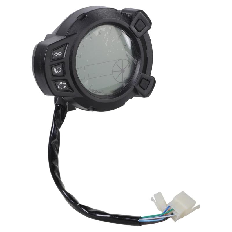 Stylish 12V Motorbike Odometer Oil Level Gauge 7 Color with Adjustable Brightness Waterproof Designs Suitable for BWS125