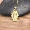 Nidin New Arrival 10 Styles Copper CZ Virgin Mary Necklaces For Women Men Crystal Necklace Long Chain Catholic Jewelry Gifts