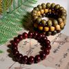 Chinese Abacus Prayer Beads Bracelet: Natural Green Sandalwood, Red Sandalwood, Agarwood