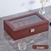 12-Slot Watch Box with Glass Lid for Dustproof Storage and Display of Mechanical Wristwatches