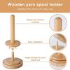 Yarn Bracket Stand Portable Bamboo Wood Yarn Holder with Spinning Machine Bracket