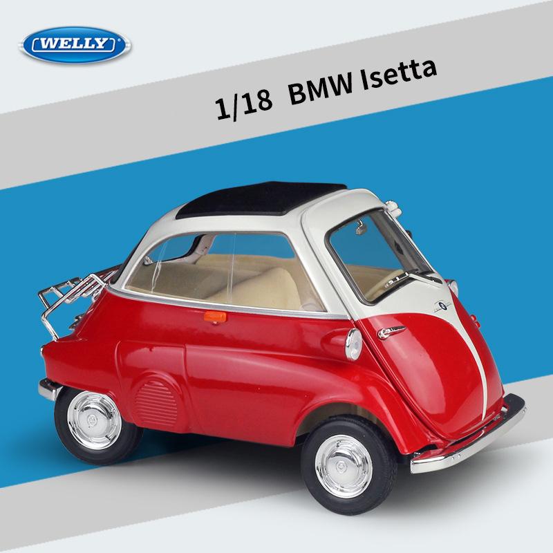 1/18 WELLY BMW Isetta Alloy Model auta Diecasts Kovová hračka Auta Model auta Vysoká simulační kolekce Dětské dárky