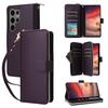 For Samsung Galaxy S25 Ultra Case Zipper Pocket PU Leather Cover with 9 Card Slots