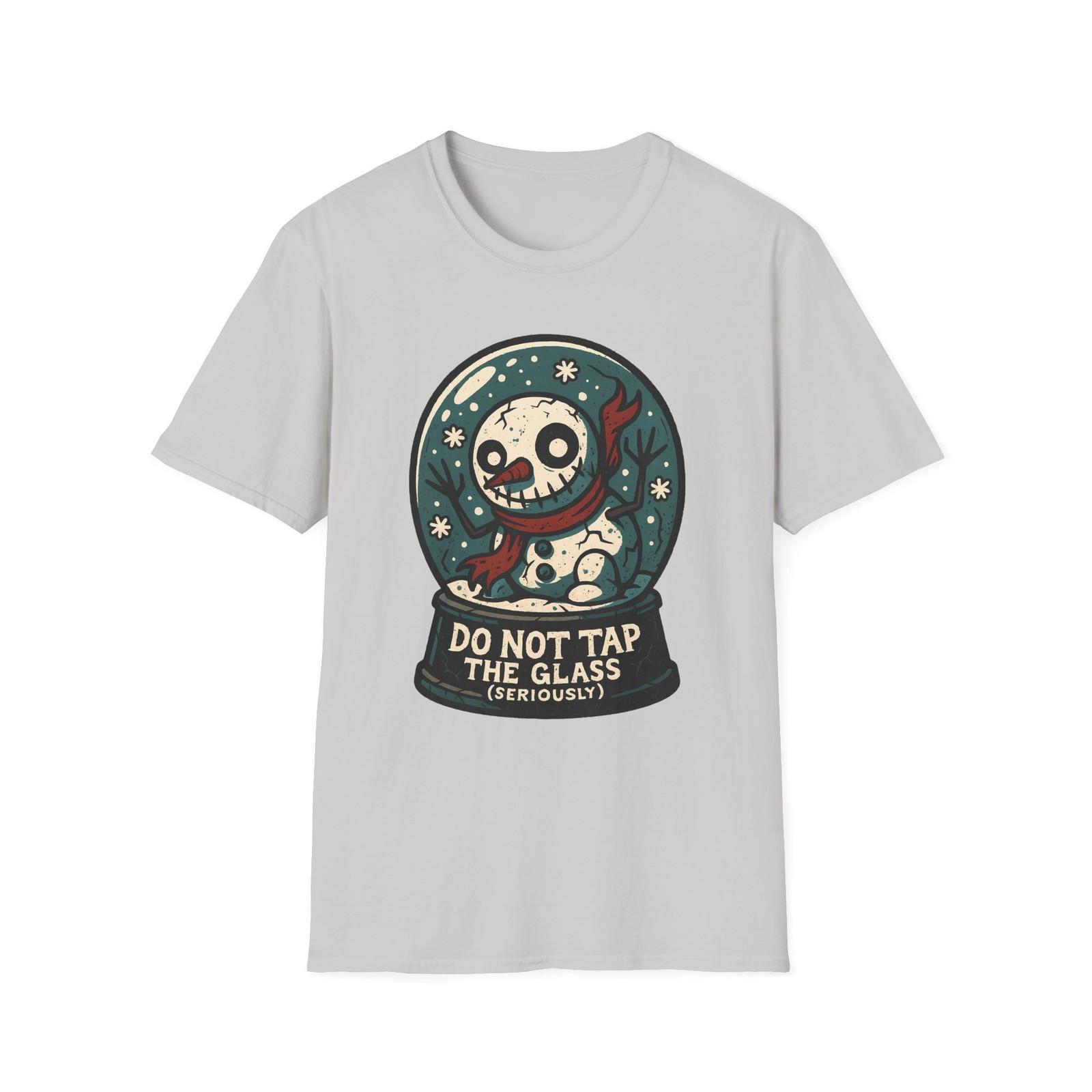 Unisex Softstyle T-Shirt Mens Womens Tees Top Creepy Snowman Snowglobe Funny Horror Holiday Christmas M