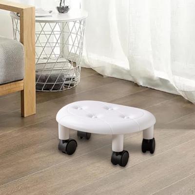 Seat Stool Movable Mini Footrest Portable Small Comfortable Low Rolling Footstool