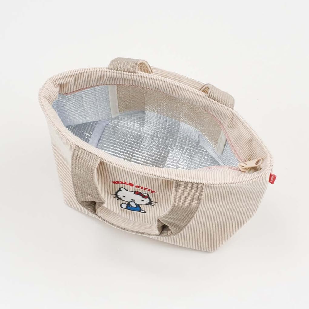 Skater Corduroy Lunch Insulated and 30cm x 12cm x Spacious Lunch Bag for Stylish and Sanrio Hello Kitty Design Bag, Thermal, 18cm, Lunchboxes, Cute,