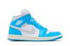 Jordan 1 Mid Dark Powder Blue White Sail Neutral Grey (Women's)