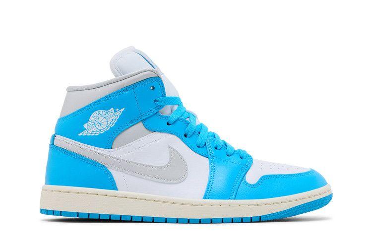 Jordan 1 Mid Dark Powder Blue White Sail Neutral Grey (Women's)
