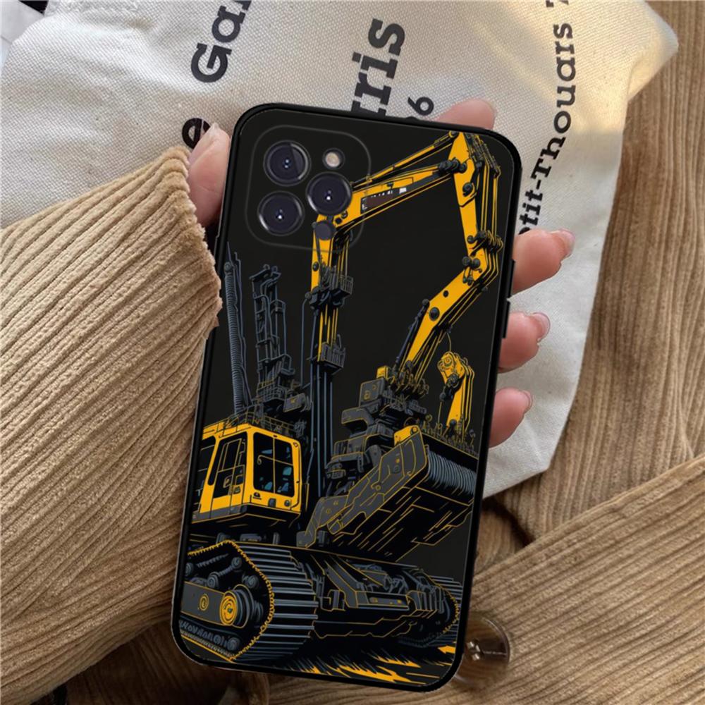 

Excavator mechanical Painting Phone Case For iPhone 15 14 11 12 13 Mini Pro XS Max Cover 6 7 8 Plus X XR SE 2020 Funda Shell iPhone 7 or 8