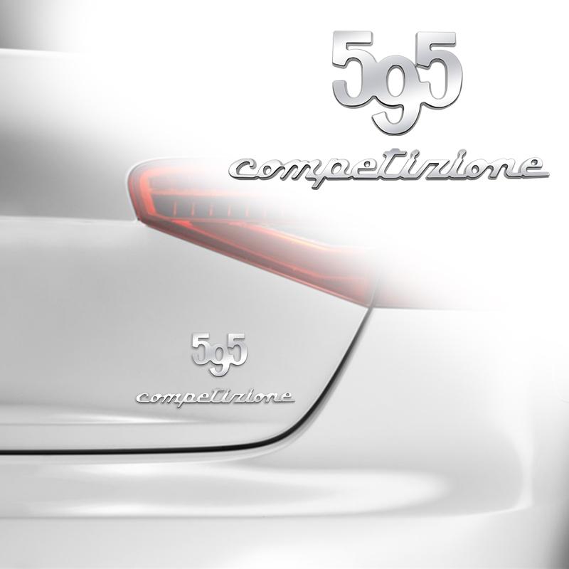 Car Sticker Metal 595 Logo Emblem Badge Trunk Decal For Abarth 695 595 Turismo Competizione 70th Anniversary