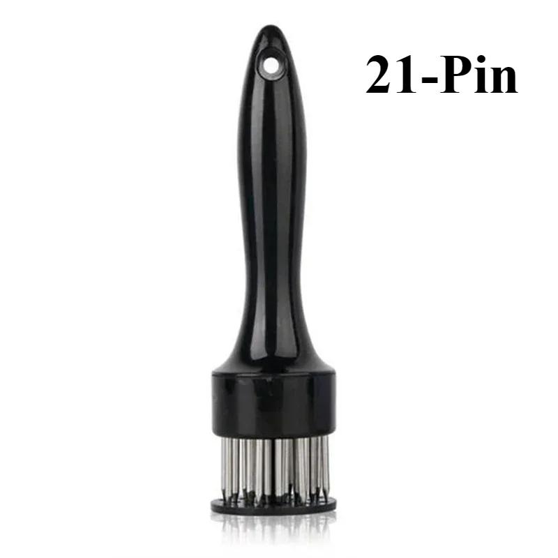 16/21-Pin Stainless Steel Meat Tenderizer – Round Steak Needle for Tenderizing Pork, Ribs, and More – Essential Kitchen Tool