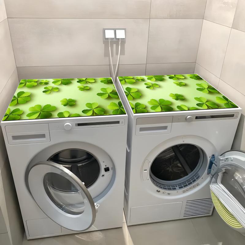 1Pcs Rubber Drying Mat With Green Clover  Pattern For Coffee Shop Restaurant Kitchen Carpet Tableware Durable Diatom Mud Table Mat Pet Mat Coffeeware