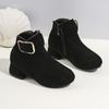 Trendy Elegant High-heeled Boots With Zipper For Girls, Lightweight Non Slip Boots For Indoor Outdoor Travel, Spring And Autumn