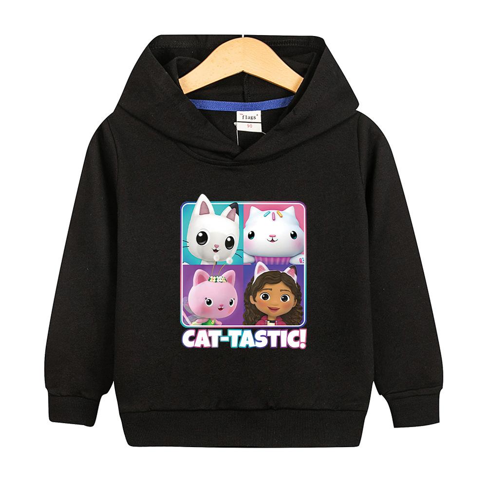 Kids Fall and Winter Outdoor Casual Warm Hooded Sweatshirt Girls Cartoon Cute Gabby's Dollhouse Printed Comfortable Soft Hoodie