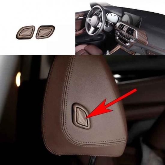 Seat Headrest Adjust Button Ring For BMW X3 G01 X4 Peach Wood Grain Trim 18-