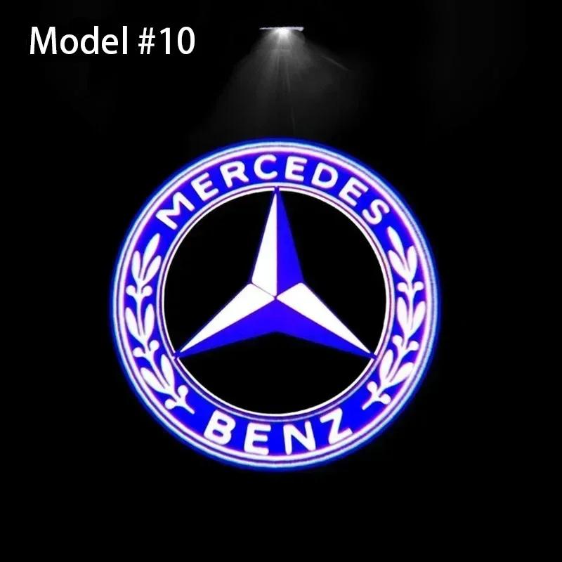 2 Pezzi LED Styling Auto Luci di Benvenuto per Portiera Accessorio Emblema per Mercedes Benz AMG W205 C300 W203 W206 W108 W124 W126 W140 W168 W169