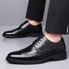British Style Mens Casual Shoes Brand Formal Office Business Oxford Leather Lace-up Comfortable Anti-slip Wearable Pointed Shoes