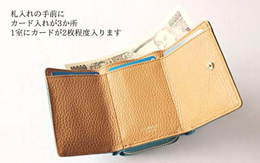 CCOMPANY LIMITED Lupo 2 Second Italian Leather Trifold Wallet with Coin Purse and Card Case Women's (Navy)