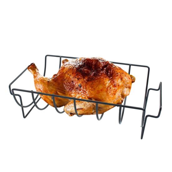 Turkey Roasting Rack BBQ Smoked Rib Rack for Grilling Oven Safe Easy To Clean U-shaped Grill for Chicken Ribs Pork High Temperature Resistance