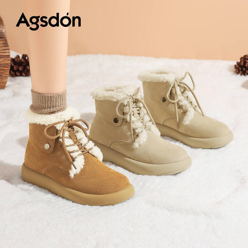 Augustine platform snow boots new autumn and winter lace-up short boots piled thickened Martin boots