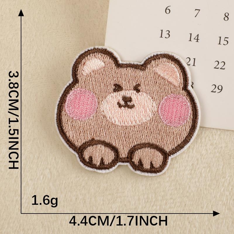 Self-Adhesive Cartoon Bear Embroidery Patch for Shoes, Hats, and Bags