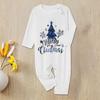 Cartoon Baby Onesie Toddles Crawling Suit Christmas Tree Letter Print Long Sleeve Jumpsuit Sleepwear Outfits for Kids