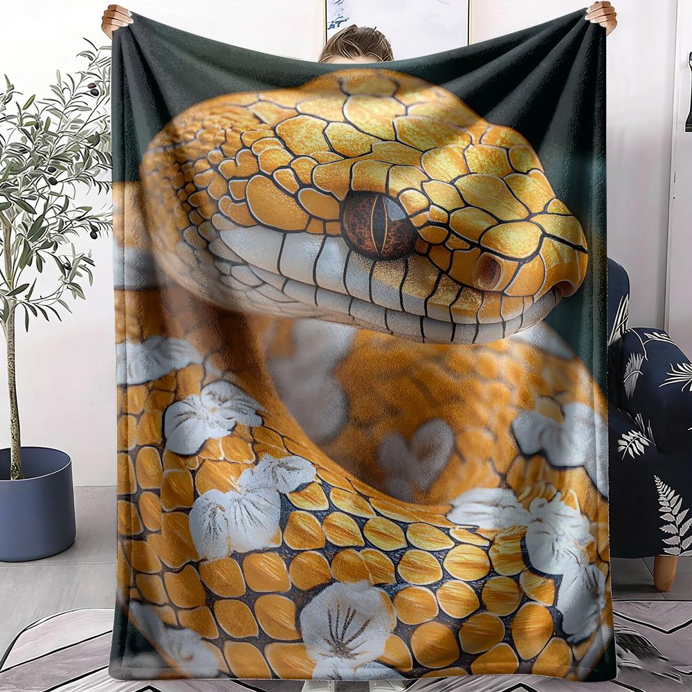 Snake Throw Soft Flannel AC Blanket Lightweight Summer Nap Throw Cozy  Blanket for Sofa Bed Travel Home