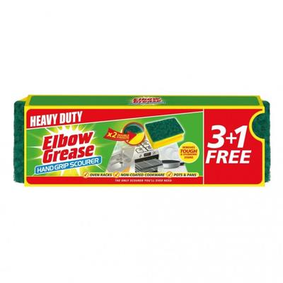 Elbow Grease Gripped Sponge Scourers (Pack of 4)