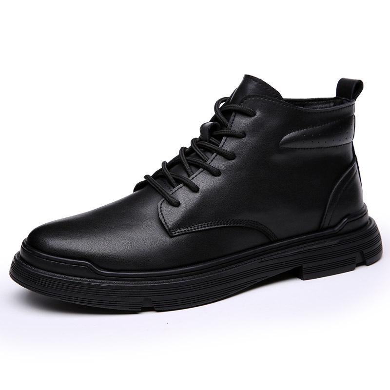 Fashion Winter Genuine Leather Shoes Men Boots Spring Ankle Boots Shoes  Man Punk Casual Riding Flats Equestr Botas Hombre Plus Size