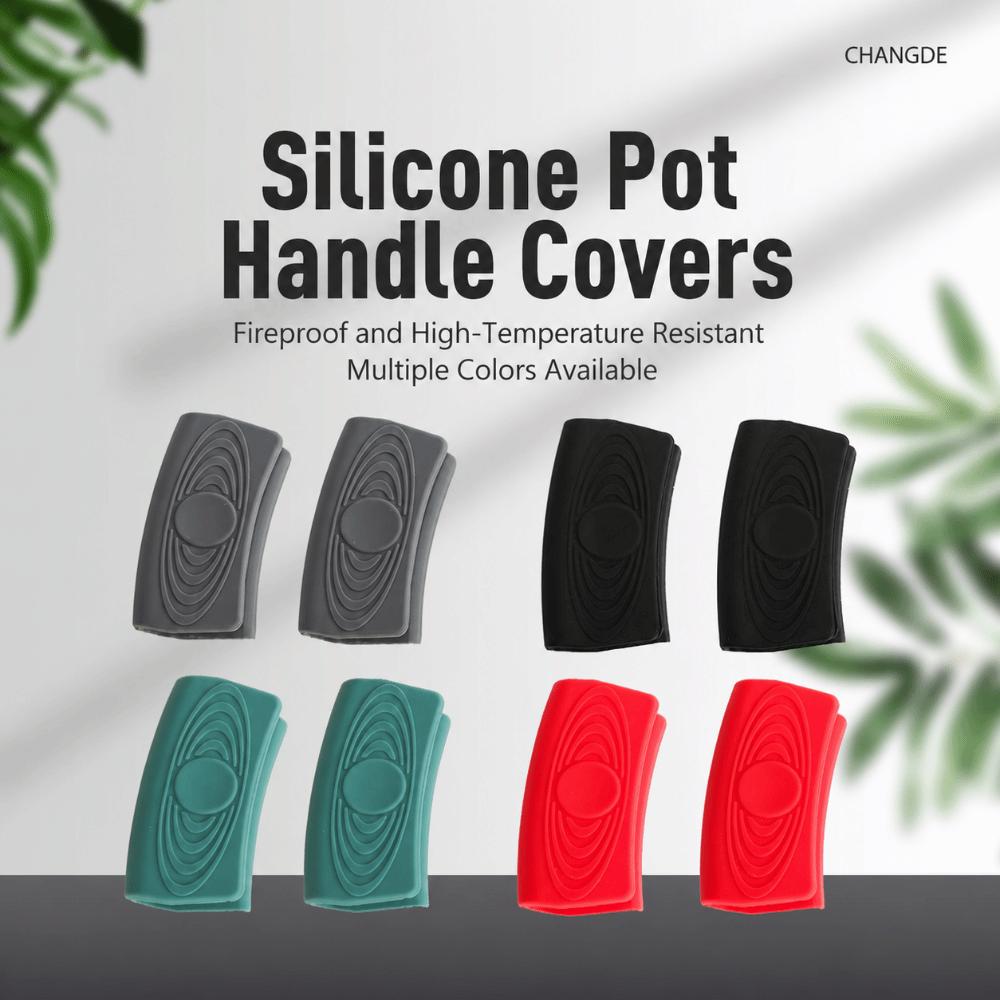 1Pair Heat‑insulated Pot Handle Grip Anti‑slip Texture Heat‑Proof Clamp Iron Cookware