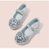 Aisha Girls Princess Shoes Spring and Autumn New Blue Crystal Shoes Girls Leather Shoes Little Girls Single Shoes Children's Flat Shoes