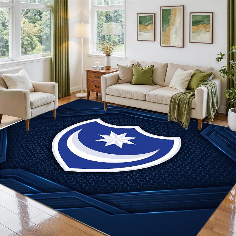 Portsmouth FC Design Kristall-Samt-Teppich Weich Dekorative Matte für Schlafzimmer Eingang
