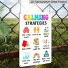 2D Flat Calming Strategies Emotion Regulation Cartoon Metal Sign - 8.0x12.0inch Aluminum Wall Art, Classroom Therapy Office Mental Health Decor