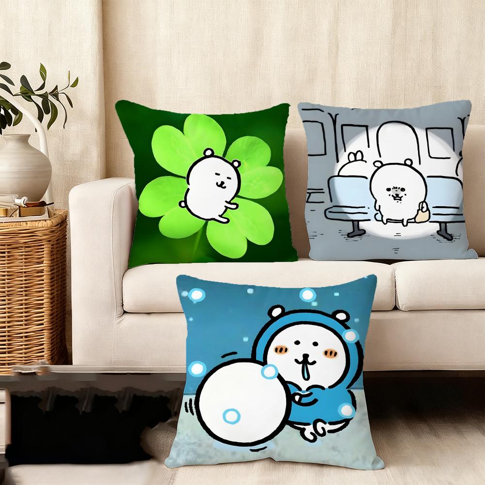 J-Jokes Bearr Cartoon Cushion Cover Plush Fabric Soft Double-Sided Printed Sofa Warm Winter Home Child Gift Pillow Case