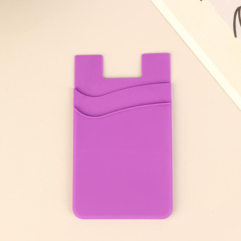 Double-Layer Silicone Mobile Phone Back Pocket Card Holder Case Pouch Adhesive Sticker Phone Back Cover Id Card Wallet Pocket