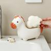 Cute Horse Soap Dish Soap Box Drainable Self Draining Soap Holder Soap Container Ceramic Bathroom Decor Organizer