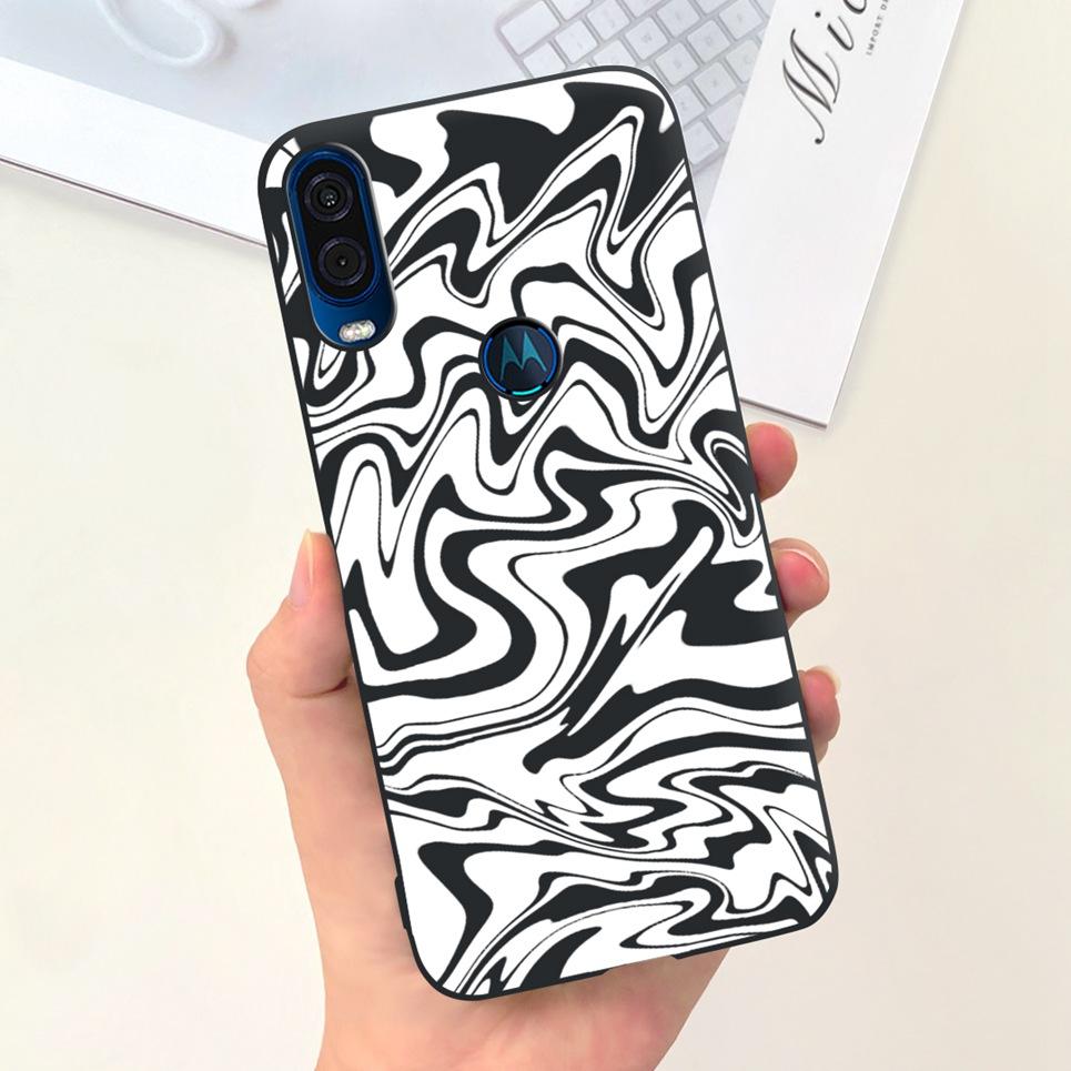 For Motorola One Vision Case One Macro BaCK Cover Gothic Black Cool Fashion Phone Mask For One Vision OneMacro Bumper Soft Matte