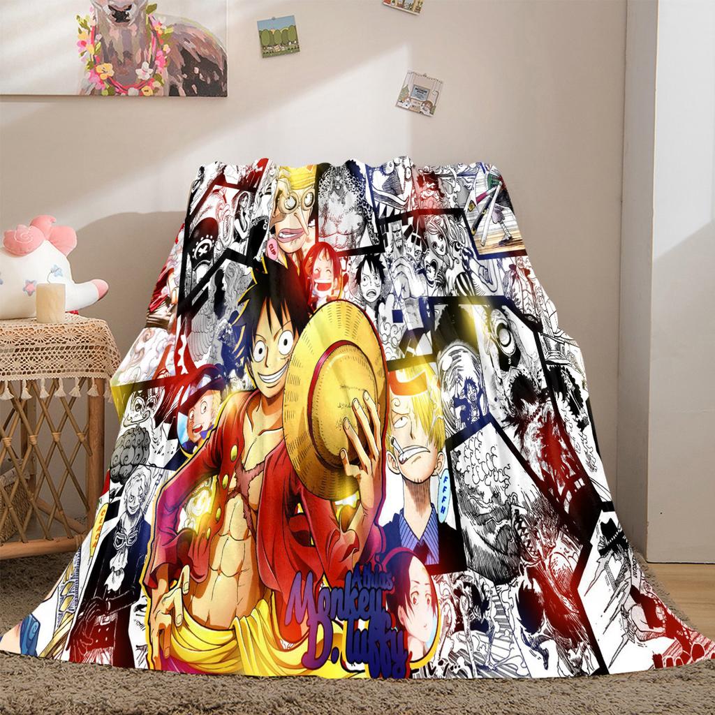 Starring the classic Japanese cartoon ONE PIECE Monkey D. Luffy blanket soft home furnishing nap decoration four seasons warm Sherpa blanket U10