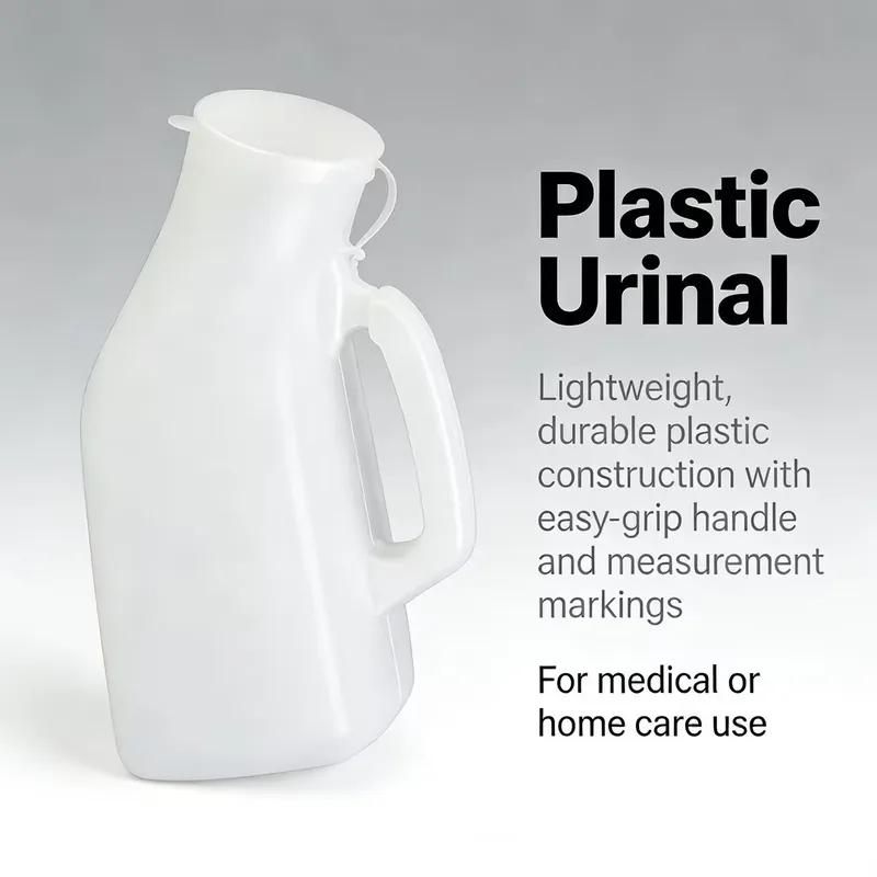 Male Urinal Plastic Pee Bottles Large Capacity 1200ml Pee Container with Easy-grip Handle Design for Elderly Men Outdoor Camping