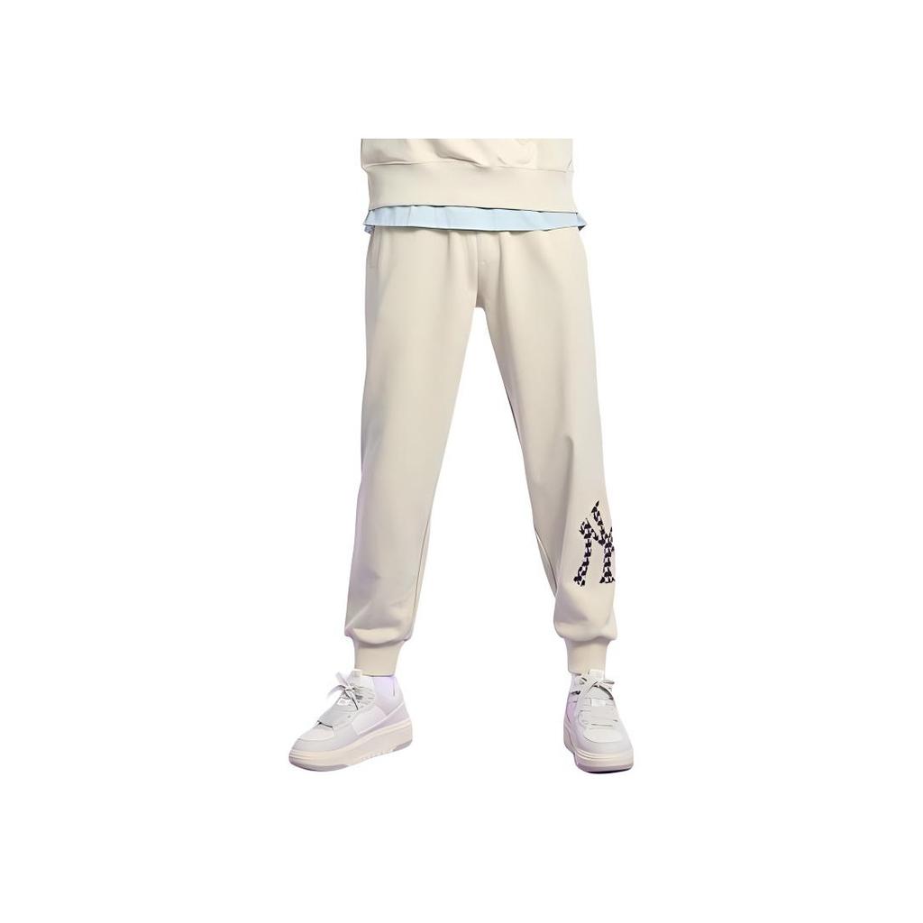 New MLB Knitted Sweatpants Unisex Ivory White 3APTM0831-50NBL