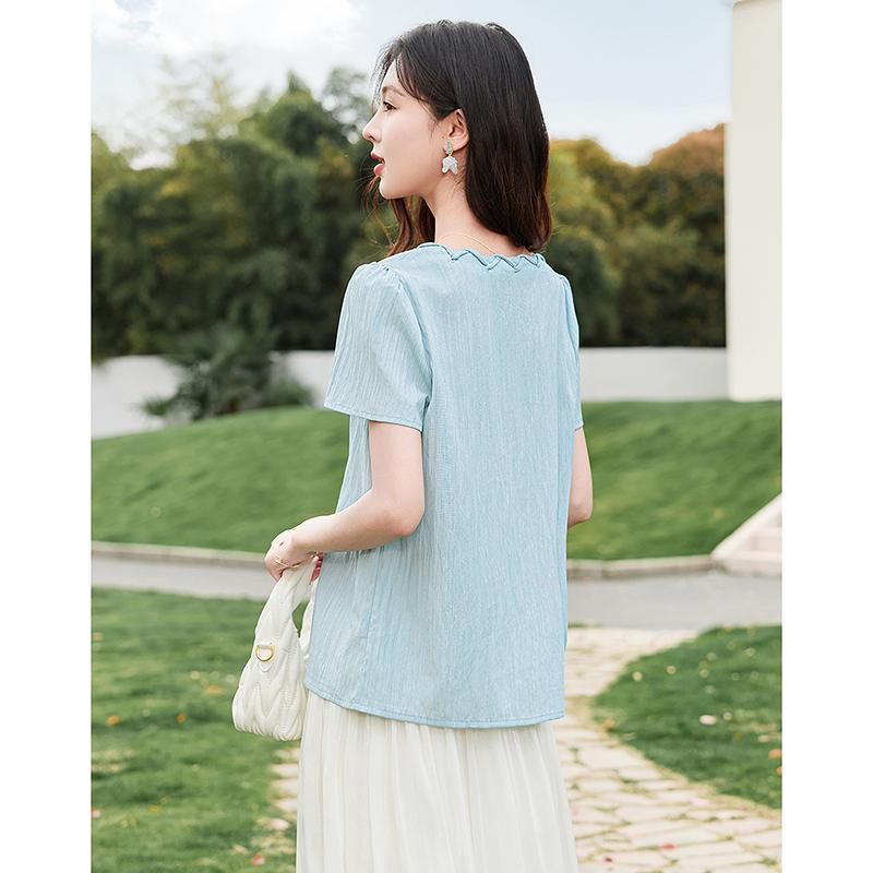 25 Summer Vacation Showpiece Wearing Knitted Small Flower Top