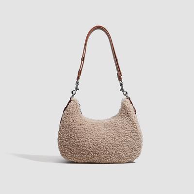 Bags for Women In Autumn and Winter Fur Bags Niche Texture Lamb Fur Splicing Underarm Bags One Shoulder Crossbody Hand Saddle Bags for Women