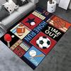 Multi-Sport Pattern Area Rug with Colorful Game Tiles Non-Slip Playroom Carpet for Sports Fans Floor Mat for Kids Room Decor