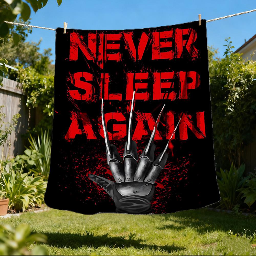 1pc Never Sleep Again Outdoor Flannel Blanket, Lightweight Warm Cozy for Travel Camping Office Soft Polyester Fabric