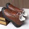 Leather shoes men's versatile business dress shoes foot cover fashion soft sole soft surface comfortable leather surface piled thickened cotton shoes